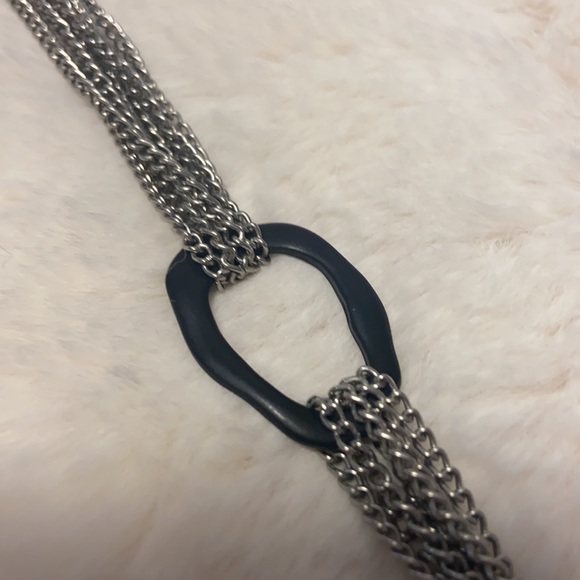 Silver toned multiple chained necklace 14” - Picture 5 of 6